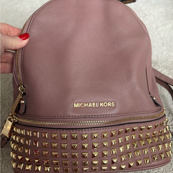 Michael Kors Pink Studded Backpack - Picture 2 of 8